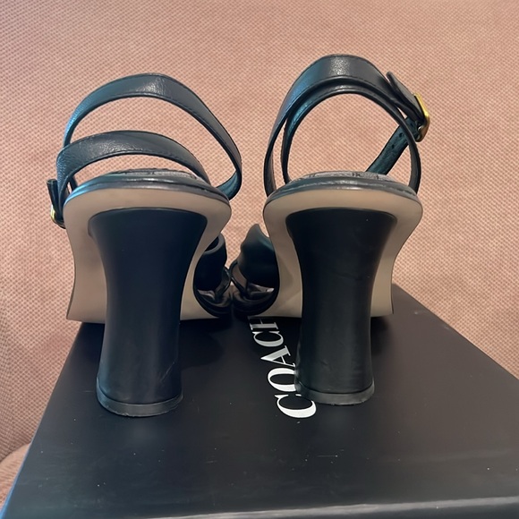 COACH
Quincey Signature Logo Ankle
Strap Dress Sandals size 8.5 in black - Picture 4 of 5
